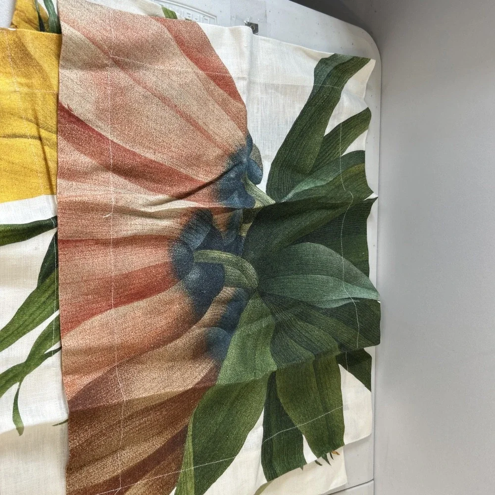 NEW Nap King Made in Italy Linen 6 Napkins/placemats Bold Botanical print Luxury